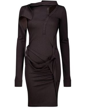 OTTOLINGER Ada Pinstriped Mini Dress - Black