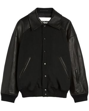 Jil Sander Panelled Leather Jacket - Black