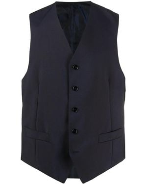 Dell'Oglio V-Neck Single-Breasted Waistcoat - Blue