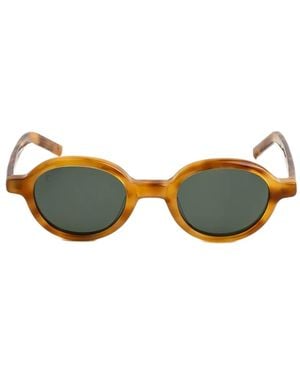 Kaleos Eyehunters Lemons Round-Frame Sunglasses - Green