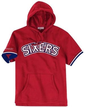 Mitchell & Ness Nba Philadelphia 76Ers Short-Sleeve Hoodie - Red