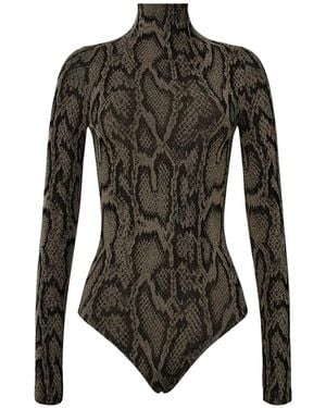 Wolford High-Neck Long-Sleeve Bodysuit - Black