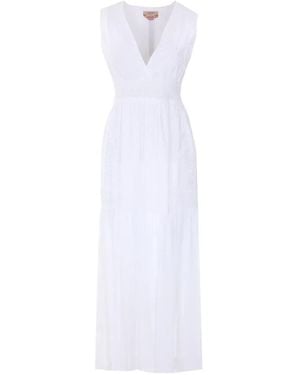 Twinset V-Neck Sleeveless Dress - White