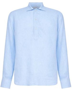 Tagliatore Half-Button Polo Shirt - Blue