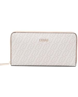 Liu Jo Large Monogram Zip Wallet - Grey