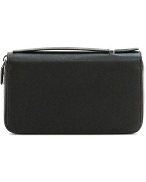 Prada Zip-Around Top Handle Wallet - Black