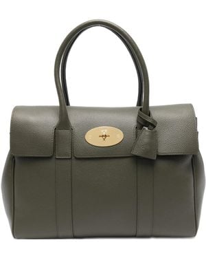 Mulberry Bayswater Flap-Top Leather Tote Bag - Black