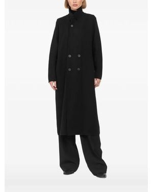 Oyuna Itumi Belted Double-Breasted Coat - Black