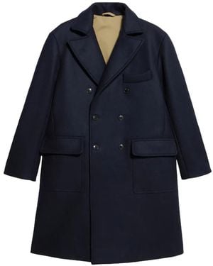 Fortela Serwilliam Double-Breasted Flap-Pocket Coat - Blue