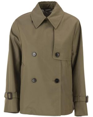 Weekend by Maxmara Double-Breasted Storm-Flap Coat - Green