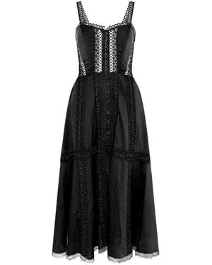 Charo Ruiz Robe Dafelle À Coupe Mi-Longue - Noir