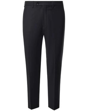 Michael Coal Pressed-Crease Tailored Trousers - Blue