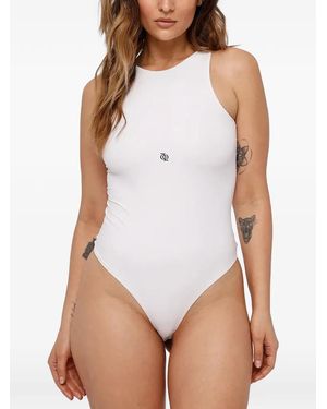 GOD SAVES QUEENS Costume Da Bagno Smanicato Con Logo - Bianco