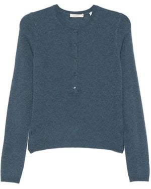 Doen Heath Buttoned Sweater - Blue