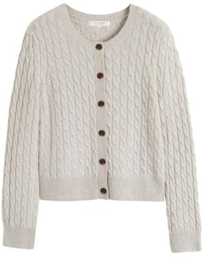 Chinti & Parker Cardigan En Maille Torsadée - Blanc