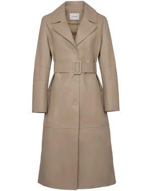 Yves Salomon Leather Trenchcoat - Natural