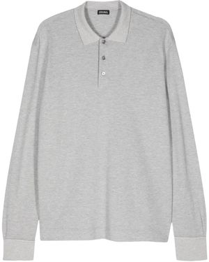 ZEGNA ファインニット ポロシャツ - グレー