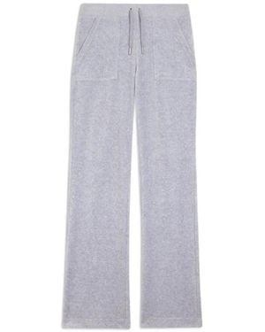 Juicy Couture Del Ray Velvet-Texture Track Trousers - White