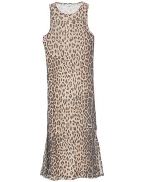 Moschino Midikleid Mit Leoparden-Print - Weiß