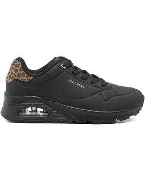 Skechers Leopard-Print Sneakers - Black