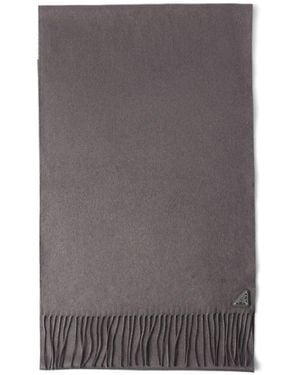 Prada Fular con placa del logo - Gris