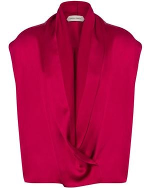Alberta Ferretti Satin Blouse - Red
