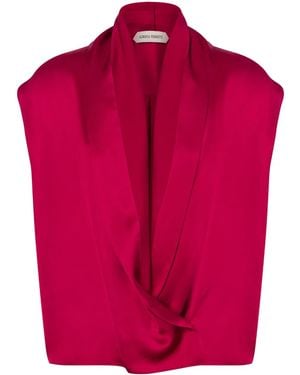 Alberta Ferretti Klassische Satinbluse - Rot