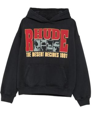 Rhude Graphic-Print Hoodie - Black