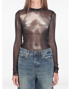 Jean Paul Gaultier Body Dust Long-Sleeve Top - Black