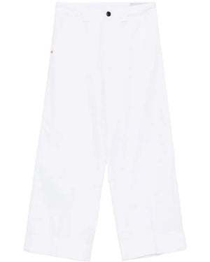 White Sand Turn-Up Trousers - White