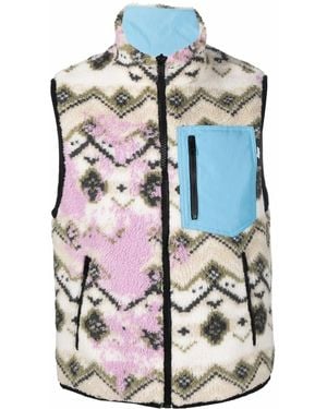 MSGM Reversible Zipped Gilet - Multicolour