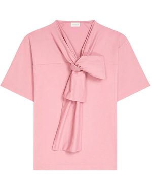 Dries Van Noten T-Shirt Mit Schleifenkragen - Pink
