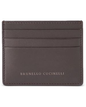 Brunello Cucinelli Calfskin Card Case - Grey