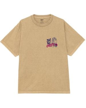 Obey Logo-Print T-Shirt - Natural