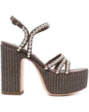 Casadei 120Mm Isa Studsway Platform Sandals - Brown