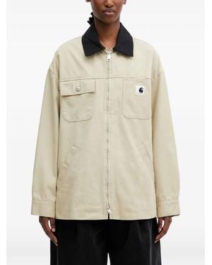 Carhartt Dana Logo-Patch Zip-Up Jacket - Natural
