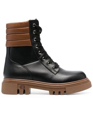 Baldinini Leather Combat Boots - Brown
