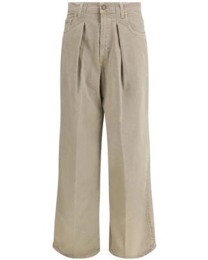 Haikure Pleated Wide-Leg Jeans - Natural