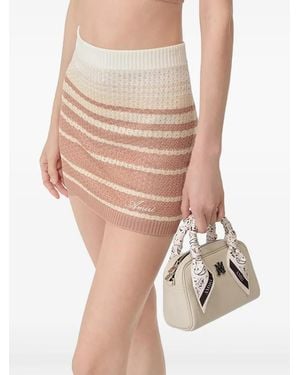 Amiri Striped Knit Mini Skirt - Pink