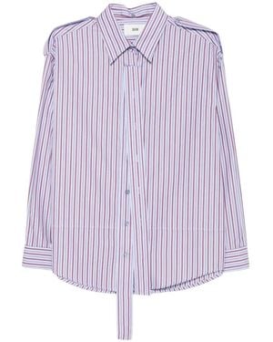 SOLOTRE Vertical-Stripe Shirt - Purple