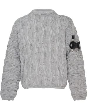 Doublet Cable-Knit Valve-Detail Jumper - Grey