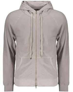 Moorer Melvin Fleece Zip-Up Hoodie - Gray