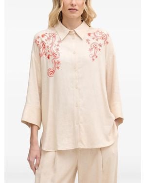 Mos Mosh Audri Paisley-Embroidered Shirt - Natural