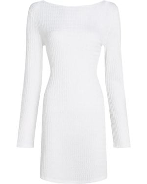 KARL LAGERFELD Textured Faux-Pearl Beach Dress - White