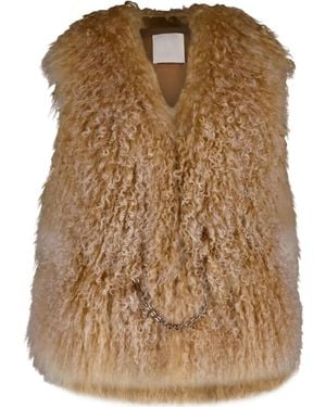 Givenchy Fur Sleeveless Gilet - Brown