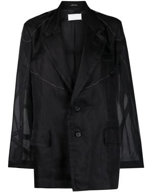 Maison Margiela Sheer-Panel Single-Breasted Jacket - Black
