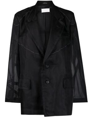 Maison Margiela Sheer-Panel Single-Breasted Jacket - Black
