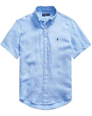 Polo Ralph Lauren Button-Down Short-Sleeve Shirt - Blue