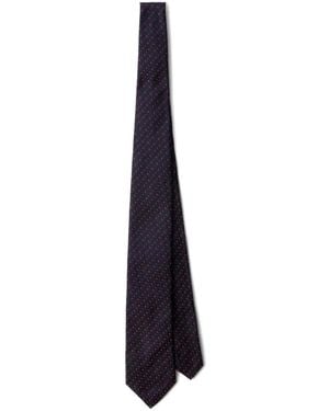 Prada Patterned Silk Tie - White