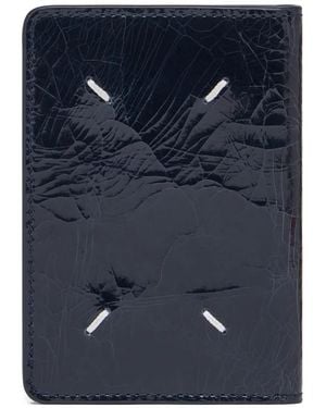 Maison Margiela Four Stitches Crackled Card Holder - Blue